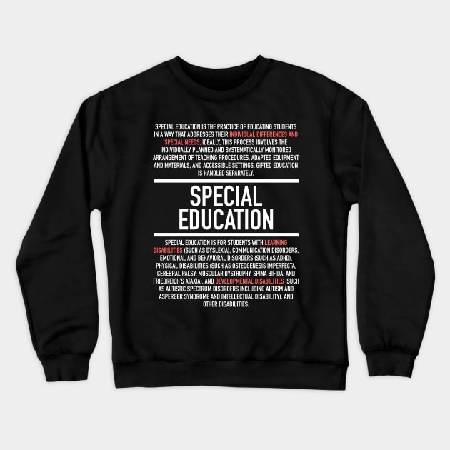 Special Education Definition Crewneck Sweatshirt by Hidden Verb